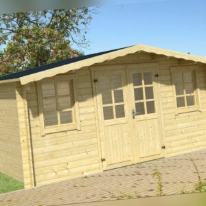 34mm Gartenhaus ERFURT incl. Fussboden Gerätehaus Blockhaus Holz Holzhaus