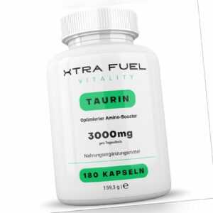 Taurin | 180 Kapseln (hochdosiert) | 3000mg | Premium Aminosäure