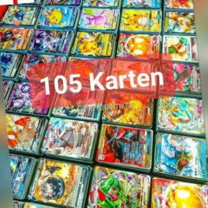 105 Pokemon Karten Sammlung |  1x V/GX/VMAX & 15x Seltene HOLOS garantiert | En