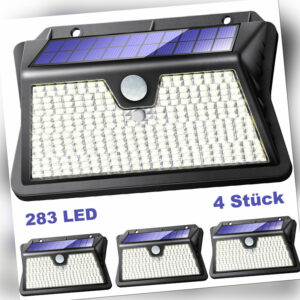 4 Stk 283 LED Solarleuchte Solarlampen für Außen mit bewegungsmelder 3 Modi IP65