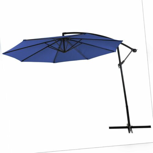 B-Ware Sonnenschirm Ampelschirm Gartenschirm UV-Schutz Marktschirm ø 300 cm Blau