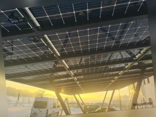 PV-Carport Stahl, modular erweiterbar, Solar Carport, Doppelglas, ca.4 m x 3 m