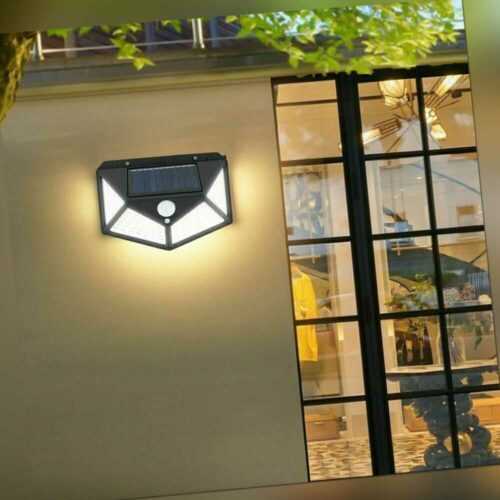 100 LED Solarleuchte Solarlampe Bewegungsmelder Außen Fluter Sensor Strahler