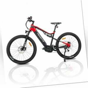 Elektrofahrrad 500W 27,5 Zoll Mountainbike eBike Fahrrad Mittelmotor 9-Gänge Rot