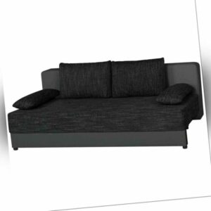Boxspringsofa - schwarz-grau - Dauerschläfer Sofa Couch Gästecouch