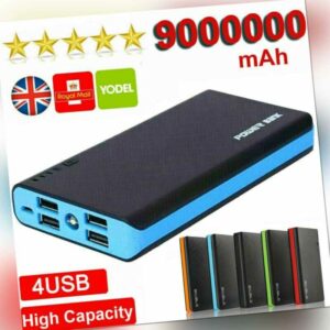 9000000mAh Powerbank Externer Batterie Ladegerät ZusatzAkku 4 USB Für Alle Handy