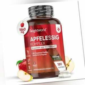 Apfelessig Kapseln - 1860mg Apfelessig Komplex mit Essigmutter & Probiotika m...
