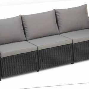California Sofa inkl. Sitzkissen 3-Sitzer Loungeset Möbelset Gartenmöbel Möbel
