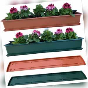 Balkonkasten Blumenkasten Pflanzkasten Standard / Untersetzer 80 oder 100cm