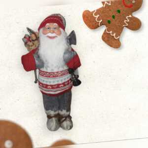 Deko Weihnachtsmann Nikolaus Weihnachten Figur Weihnachtsdeko Santa Claus 45 cm