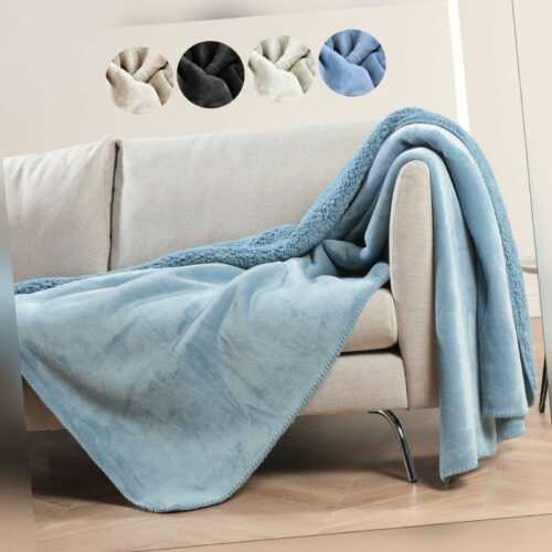 Kuscheldecke Dicke Flauschdecke Wendedecke Sherpa-Fleece