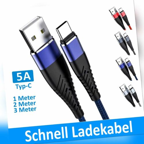 Ladekabel USB Typ C 5A Datenkabel für Samsung Huawei Xiaomi Schnellladekabel GUT