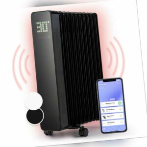 Ölradiator Heizung 2500W Thermostat Display Touch-Panel App Timer vers. Farben