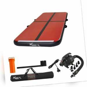 KM-Fit Turnmatte Aufblasbar Airtrack Fitness-Sport-Gymnastikmatte 5 m Rot