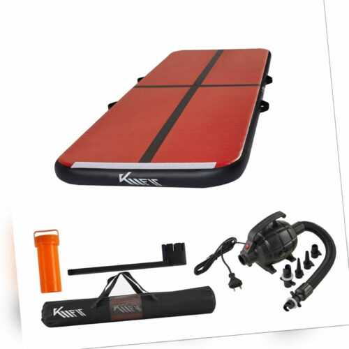 KM-Fit Turnmatte Aufblasbar Airtrack Fitness-Sport-Gymnastikmatte 5 m Rot