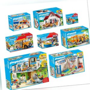 PLAYMOBIL Schule Klasse Klassenzimmer Schulkinder Unterricht Schulbus Lehrer Bus