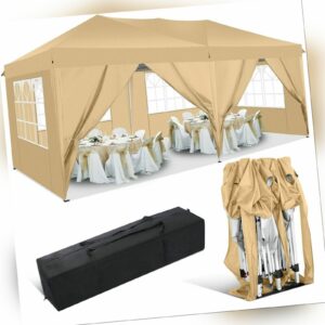 Wasserdicht Pavillon 3x3/3x6m Pop-up Faltbar Gartenpavillon Partyzelt UV-Schutz