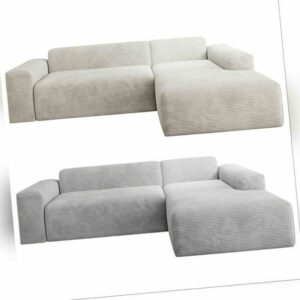 Juskys Sofa Couch Ecksofa Eckcouch Sitzer modern klein L Form Cord Wohnzimmer