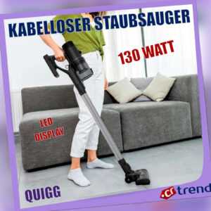 Quigg CVC-10 Kabelloser Akku Hand Staubsauger LED Beleuchtung, Touch, LCD, 300 W