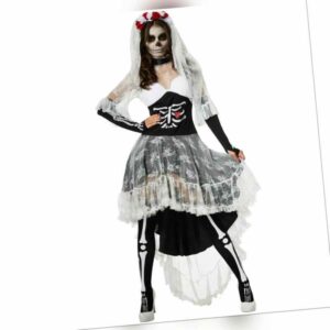 Kostüm Damen Zombie Skelett Braut Geisterbraut Fasching Karneval Halloween