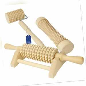 Holz Massageroller Set Fuß Hand Körper Massage Wellness Rollen Roller Akupressur