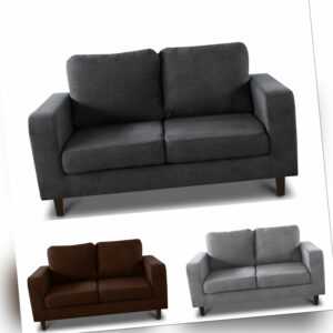 Sofa Kera 2-Sitzer - Velours Stoff, Holzfüße, Couch 2-er, Sofagarnitur