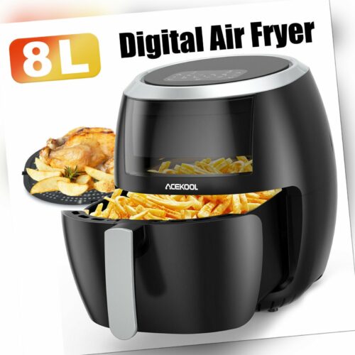 Heißluftfritteuse 8L Fritteuse Fritteusen 1800W Friteuse Airfryer Edelstahl