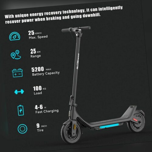 Megawheels Elektroroller Elektro Scooter 25KM Reichweite E-Scooter Kick Roller