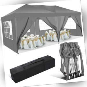 Partyzelt Pavillon 3x3m/3x4,5m/3x6m Stabil Faltbar Anti-UV Wasserdicht UV-Schutz