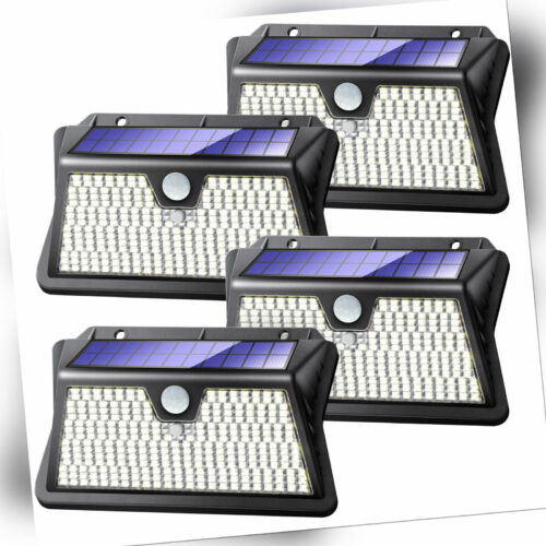 4Stück Solarleuchte Solarlampe mit Bewegungsmelder 283 LED Außen Fluter Strahler