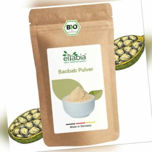 Bio Baobab Pulver | Affenbrotbaum in Rohkost Qualität ohne Zusätze Baobabpulver