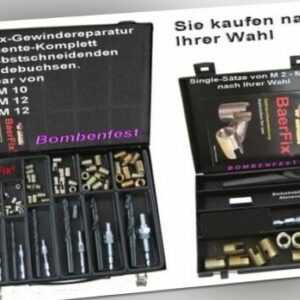 Gewindereparatur BaerFix Werkzeugkoffer Gewindeeinsätze Gewindebuchsen M3 - M12