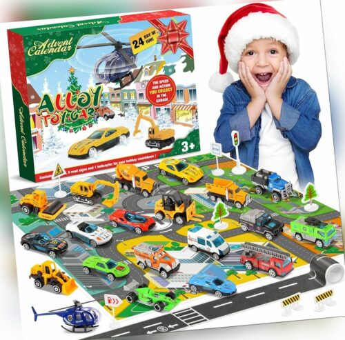 Spielzeug Auto Adventskalender 2023 Für Kinder 24 Tage Countdown-Kalender 2-7 DE