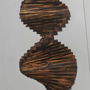 Windspiel aus Holz - Windspirale - Holzspirale, Rustikal, Geflammt, Länge 70 cm
