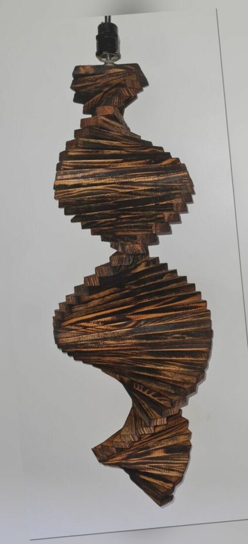 Windspiel aus Holz - Windspirale - Holzspirale, Rustikal, Geflammt, Länge 70 cm