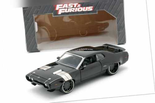 Dom's Plymouth GTX Fast and Furious 8 2017 schwarz 1:24 Jada Toys