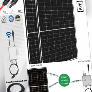 800W/ 800W Balkonkraftwerk Photovoltaik Solaranlage Steckerfertig WIFI Deye Sun