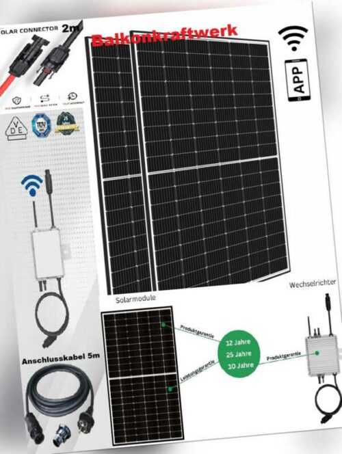 800W/ 800W Balkonkraftwerk Photovoltaik Solaranlage Steckerfertig WIFI Deye Sun