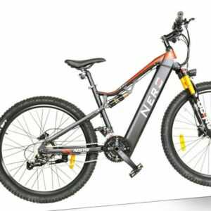 Elektro Mountainbike Aluminium 27,5" Schwarz eBike 250W E-MTB 48V Vollfederung