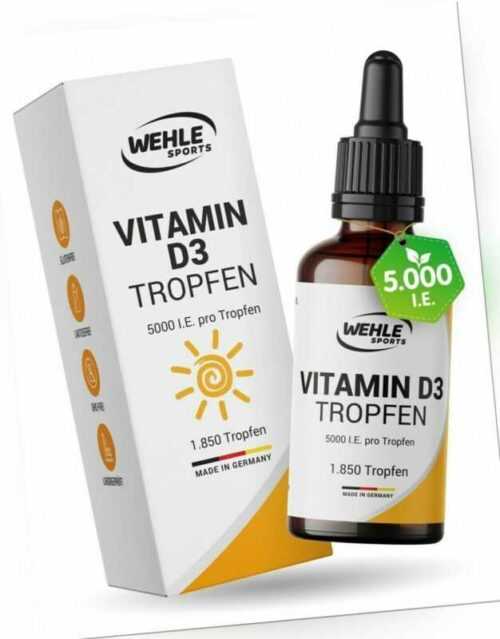 Vitamin D3 5000 IE pro Tropfen hochdosiert 50ml - 1850 Tropfen