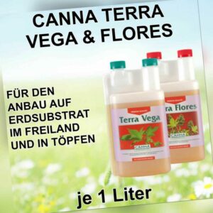 Canna Terra Dünger Set 1L Vega 1L Flores Wuchs + Blüte Grow