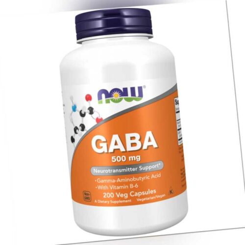 Now Foods GABA 500 mg mit Vitamin B6, 200 Kapseln