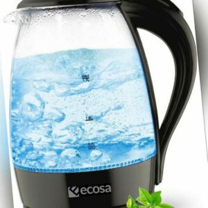 Wasserkocher aus Glas LED Beleuchtung Teekocher Water Kettle Wasser Kocher