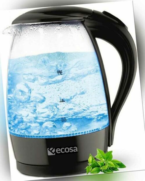 Wasserkocher aus Glas LED Beleuchtung Teekocher Water Kettle Wasser Kocher