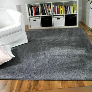 Hochflor Velours Teppich Mona Grau