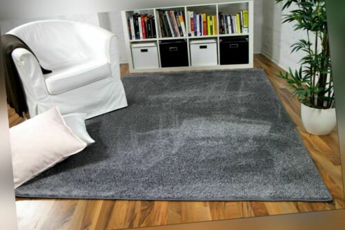 Hochflor Velours Teppich Mona Grau