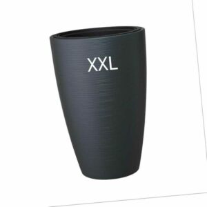 Blumenkübe Rund Pflanzkübel horizontale Streifen mit Einsatz SET:XL+XXL 3 Farben
