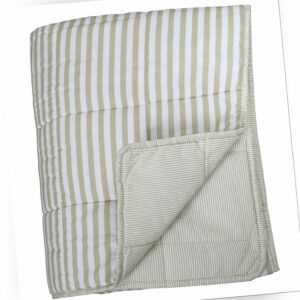 Decke Quilt Tagesdecke Weiß Honig Gestreift 180x130cm Chic Antique