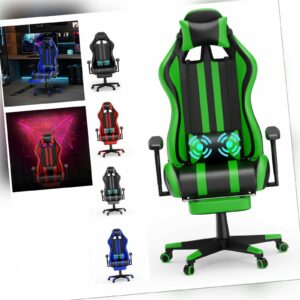 Gaming Stuhl Massage Bürostuhl Schreibtischtuhl Gamer Sessel Computerstuh 150kg