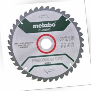 Metabo Kreissägeblatt Precision Cut Classic 216x2,4x30 mit 40 Zähnen 628060000